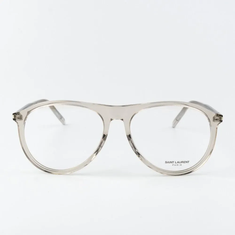 Saint Laurent Women Eyeglasses Transparent Beige Pilot SL667OPT 003 BRAND NEW